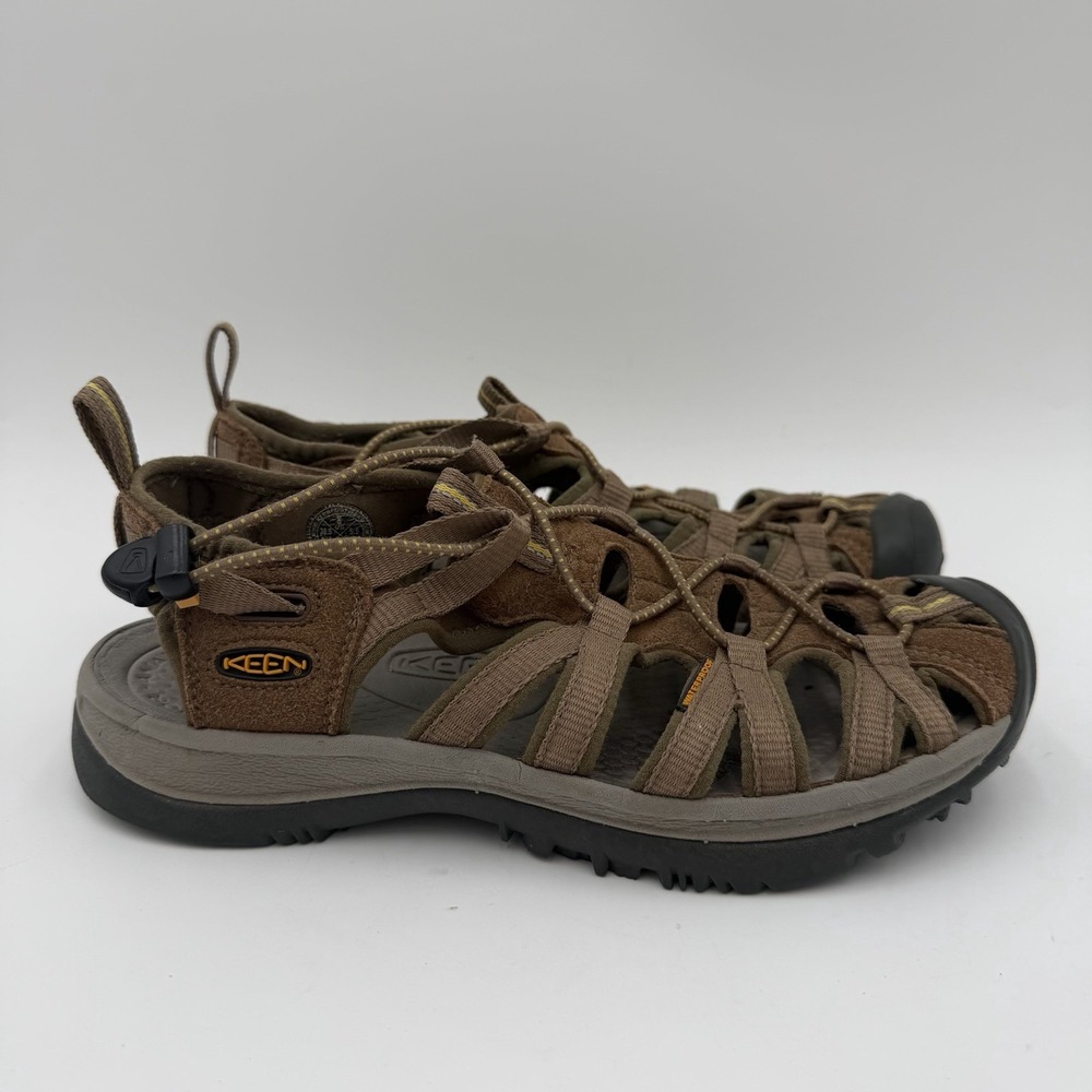 KEEN Women's Whisper Hiking Sandals Brown Size 8 Travel Trails Outdoor Fisherman